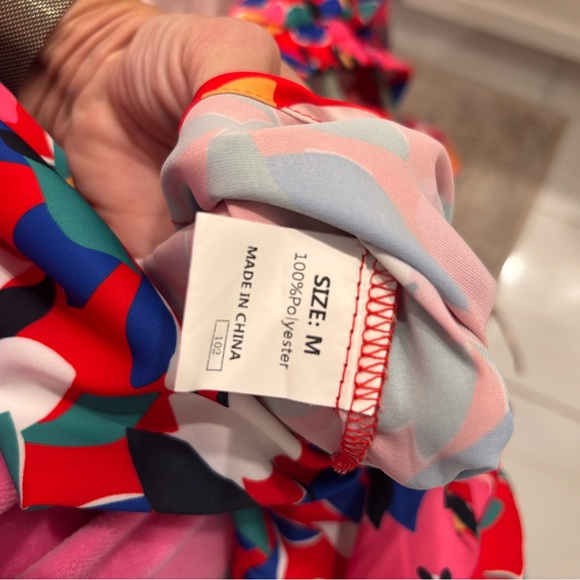 Colorful Floral Off-Shoulder Romper Size M - Picture 2 of 5